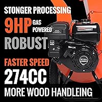 Vista 2 de Trituradora de madera C40 de 4 "pulgadas de diámetro máximo, capacidad de 9 HP 274cc, motor a gas, trituradora de servicio pesado, trituradora