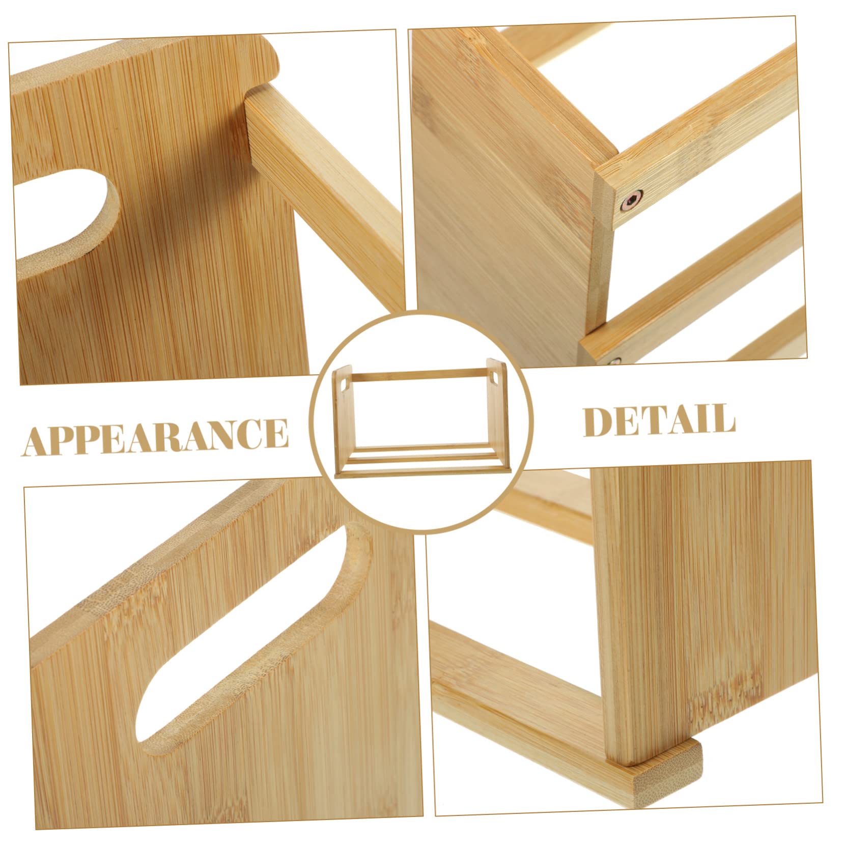 Homoyoyo Espositore per Dischi in Vinile Porta Libri e Riviste Scaffale da Scrivania in Legno Naturale Organizzatore per Ufficio e Casa Design Aperto per Mantenere Ordine