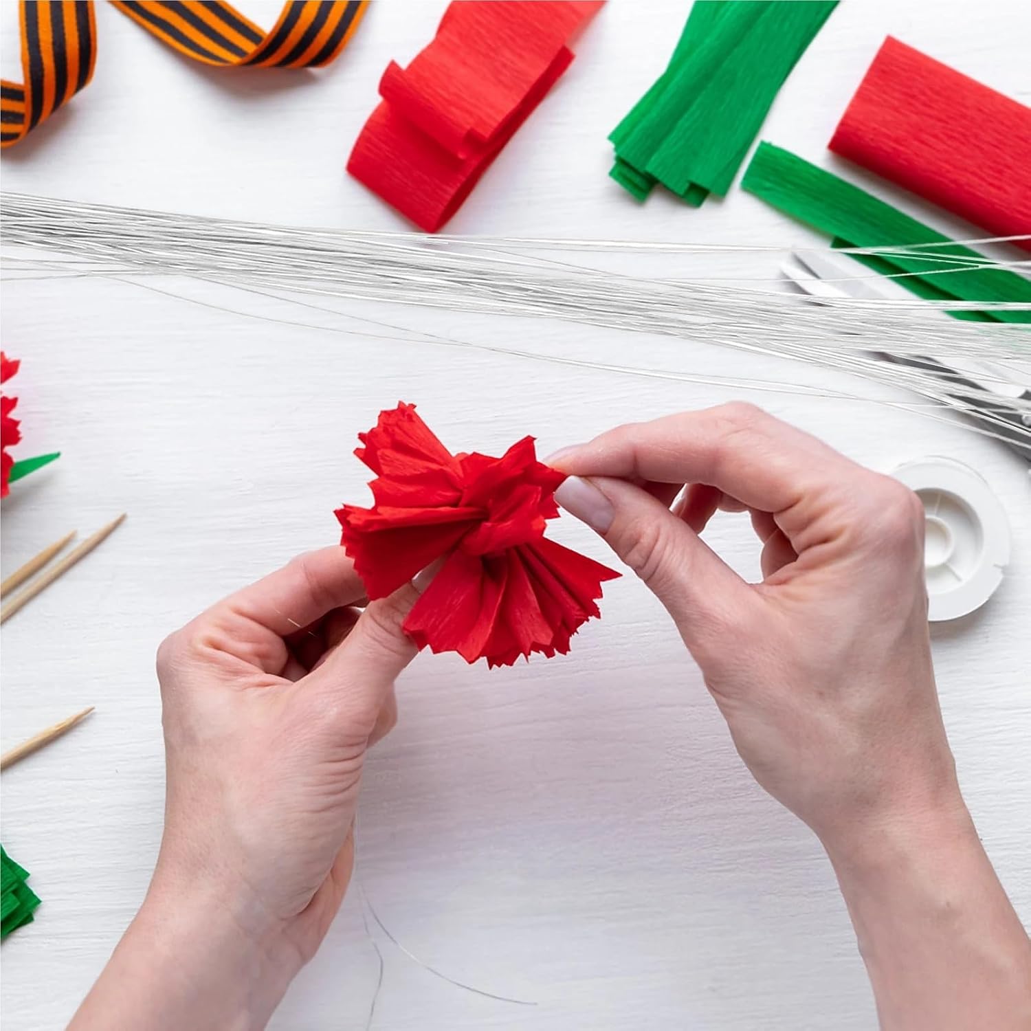 500 Pcs Floral Stem Wires Paper Rattan Rose Branch Artificial Stems Craft Flowers Flexible Durable DIY Decorations