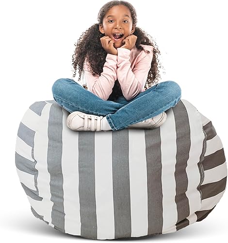 Miniatura 8 de Creative QT Stuff 'n Sit - Funda de almacenamiento extra grande de 38'' para puf/silla puf para animales de peluche y juguetes, silla puf gigante