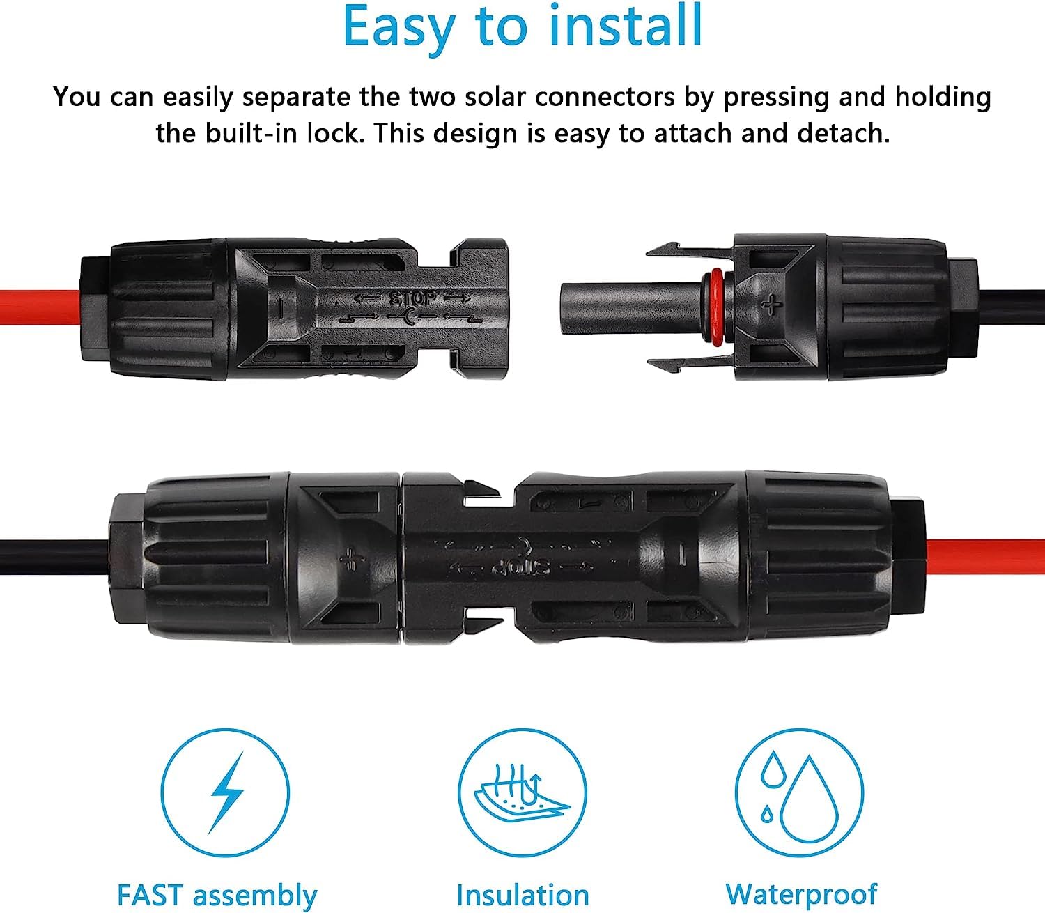 CERRXIAN Connecteur de panneau solaire 5 m 12 AWG vers câble d'alimentation femelle XT60i pour panneau solaire, centrale électrique portable RV, centrale électrique portable, batterie Lipo (16FT/5M)