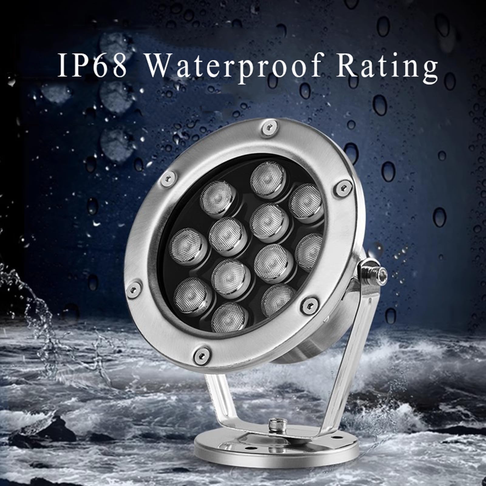Luci Piscina A LED Luce Subacquea dello Stagno IP68 Impermeabile Bassa Tensione DC12/24V Faretto Sommergibile per Giardino Piscina Rocceria Lampada da Paesaggio(Red,48W-DC12V)