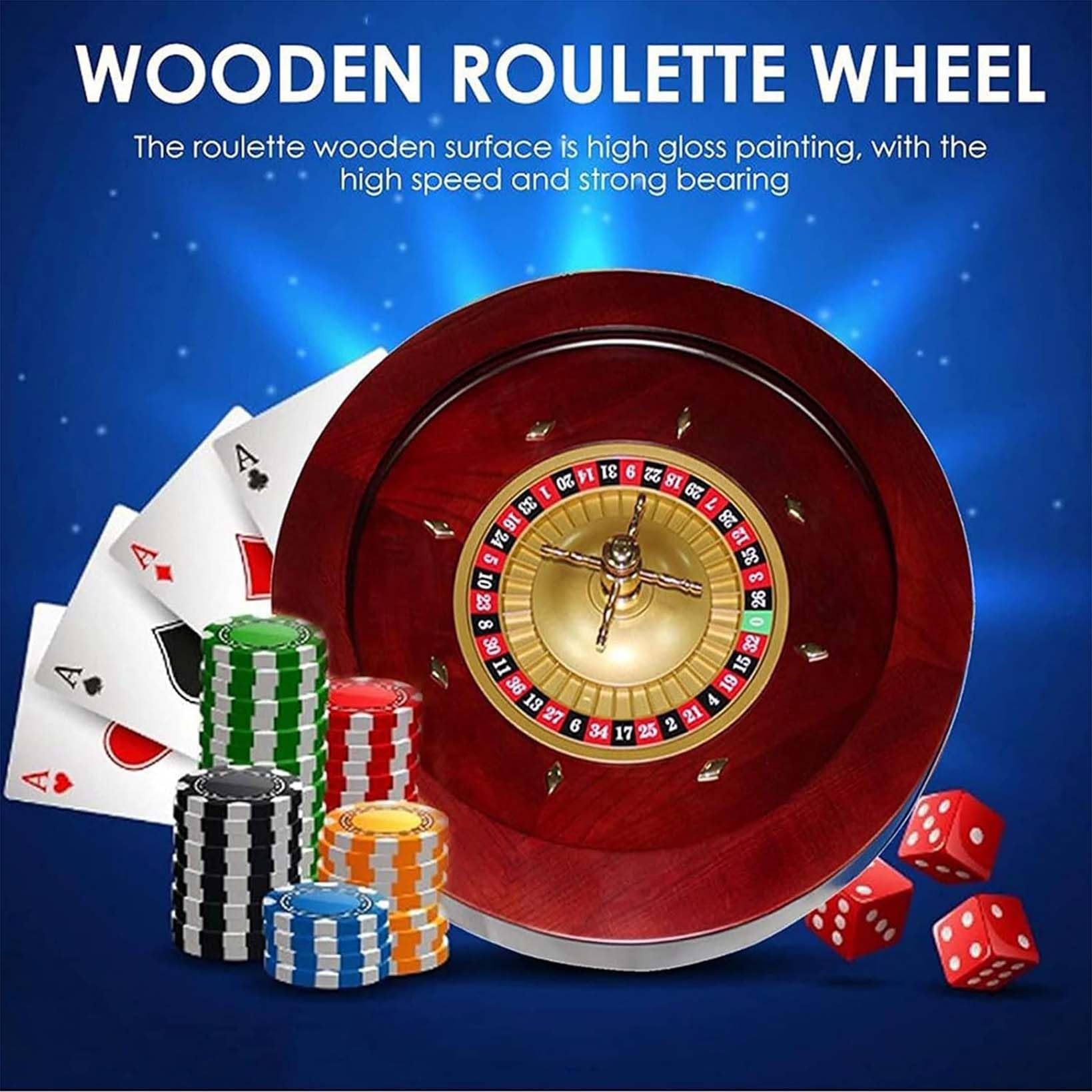 Hölzernes Roulette-Rad Roulette Aus Holz Tischspiel Plattenspieler Roulette Radsatz Roulette Spiel Casino Set Roulette Rad Holz Der Rotor Ist Aus Massivem Aluminium,E