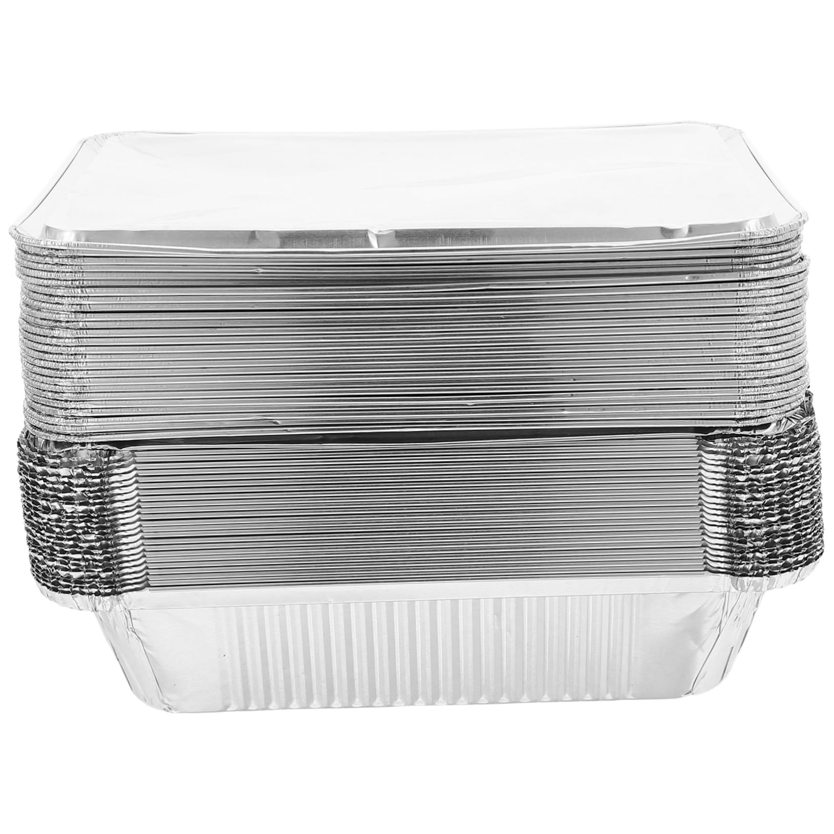 Bandejas de Aluminio de 1000ml con Tapa Recipientes Desechables para Comidas para Llevar x25