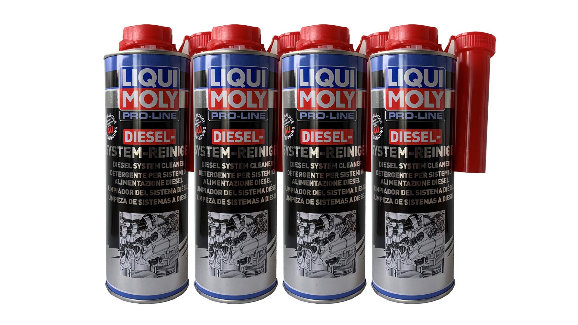 4x LIQUI MOLY 5156 Pro-Line Limpiador de sistema diésel, aditivo 500 ml