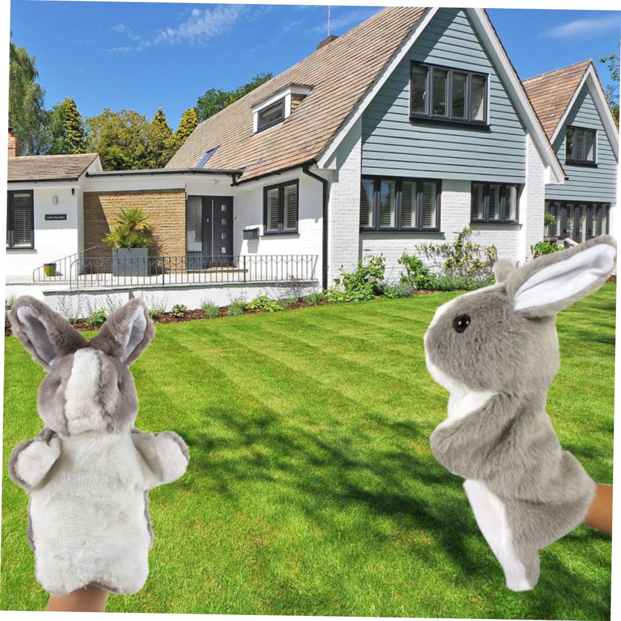 Marioneta De Mano De Conejo De Peluche Blanco – Títere De Guante Con Boca Móvil, Suave Y Esponjoso, Ideal Para Cuentos, Juegos De Rol Y Enseñanza Preescolar