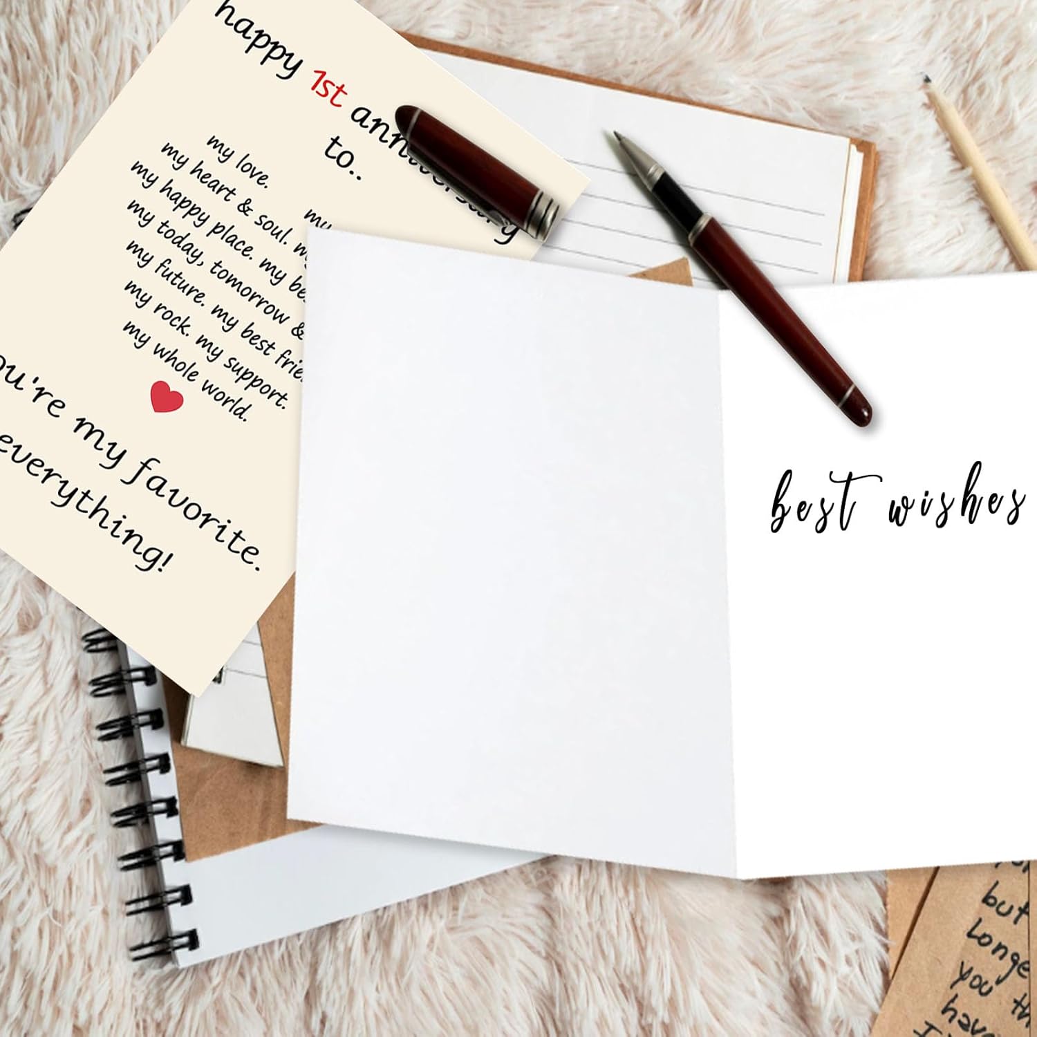 Asmallgf Happy 1 Year Wedding Anniversary Card for Her Him, Funny Gifts for 1st Boyfriend Girlfriend Anniversary, Paper Anniversary for Husband Wife image 5 of 6 B0D2VTTV26