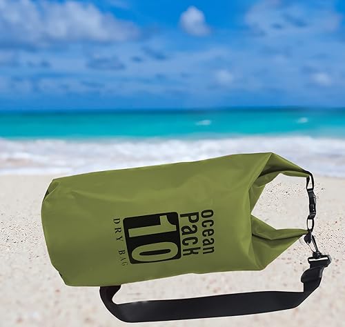 Miniatura 6 de Bolsas secas impermeables de 10 litros, mochila flotante ligera con correas ajustables para pesca, rafting, natación, canotaje, senderismo, camping,