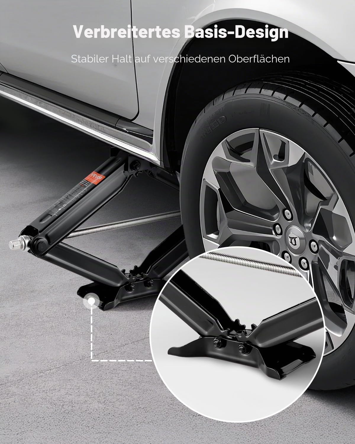 VEVOR RV Wohnwagen Scherenwagenheber Wagenheber (2268 kg belastbar) mit Kurbel & Sockel & Blase Ebenen (2 Stk.) Stabilisator Nivellierung 103-595 mm Hubhöhe Stabilisatorwagenheber