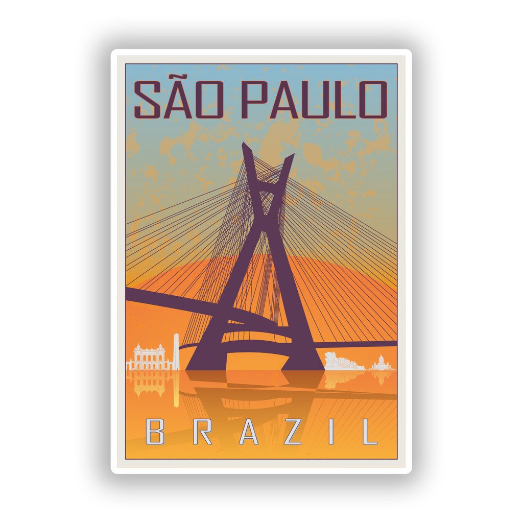 2 x 10cm/100mm Sao Paulo Brazil Vinyl Stickers Travel Luggage #7968