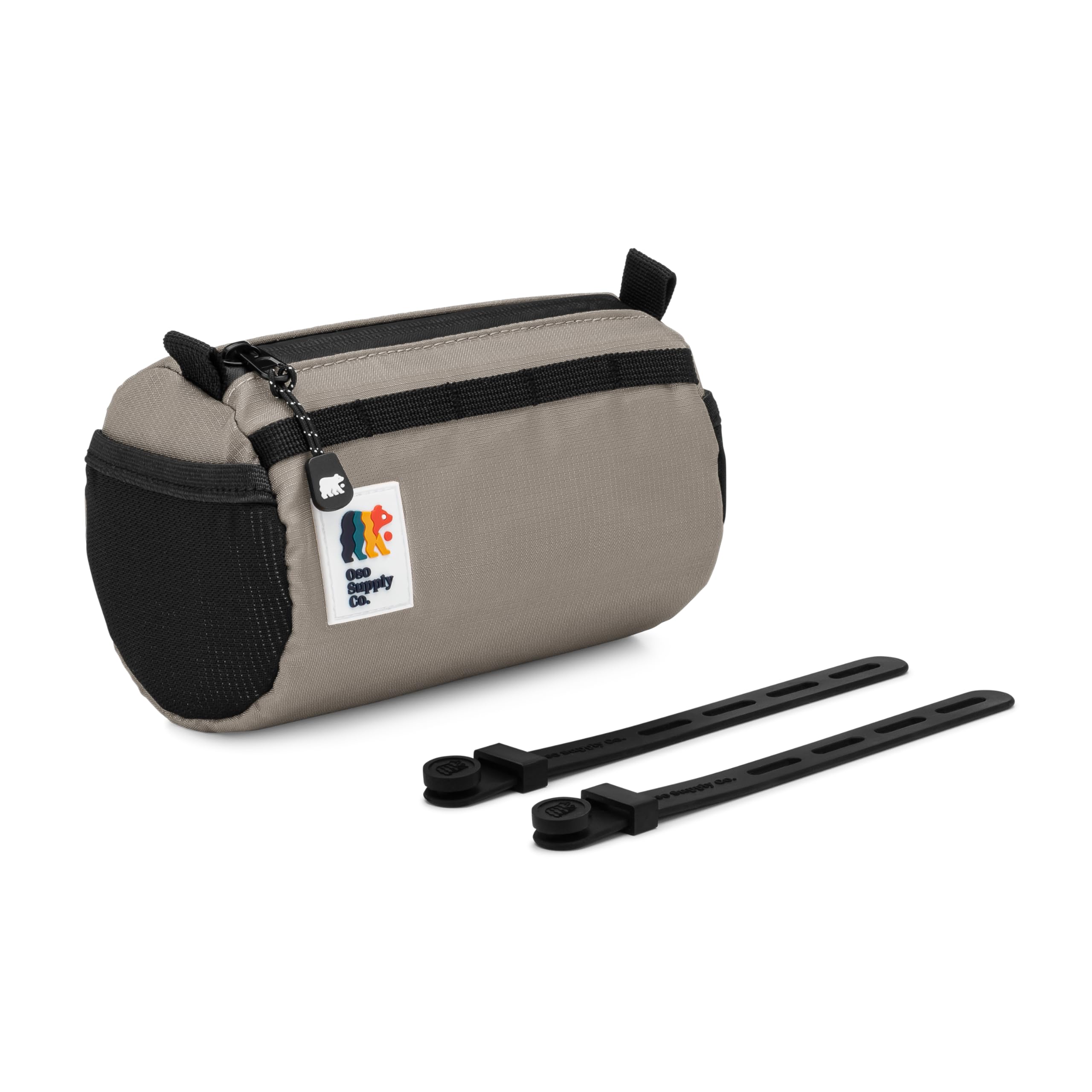 Oso Supply Co Bolsa para manillar de bicicleta, carcasa rígida resistente al agua con cremallera de acceso rápido, bolsillos laterales de malla y amplio almacenamiento, ideal para ciclismo, viajes y