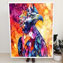 Abstract 3D Harpy Eagle Design Flannel Fleece Bed Blanket Throw Blanket Lightweight Cozy Plush Blanket for Bedroom Living Rooms Sofa Couch -Throw Blanket for Kids and Adults, Animal Lovers PbiMi0
