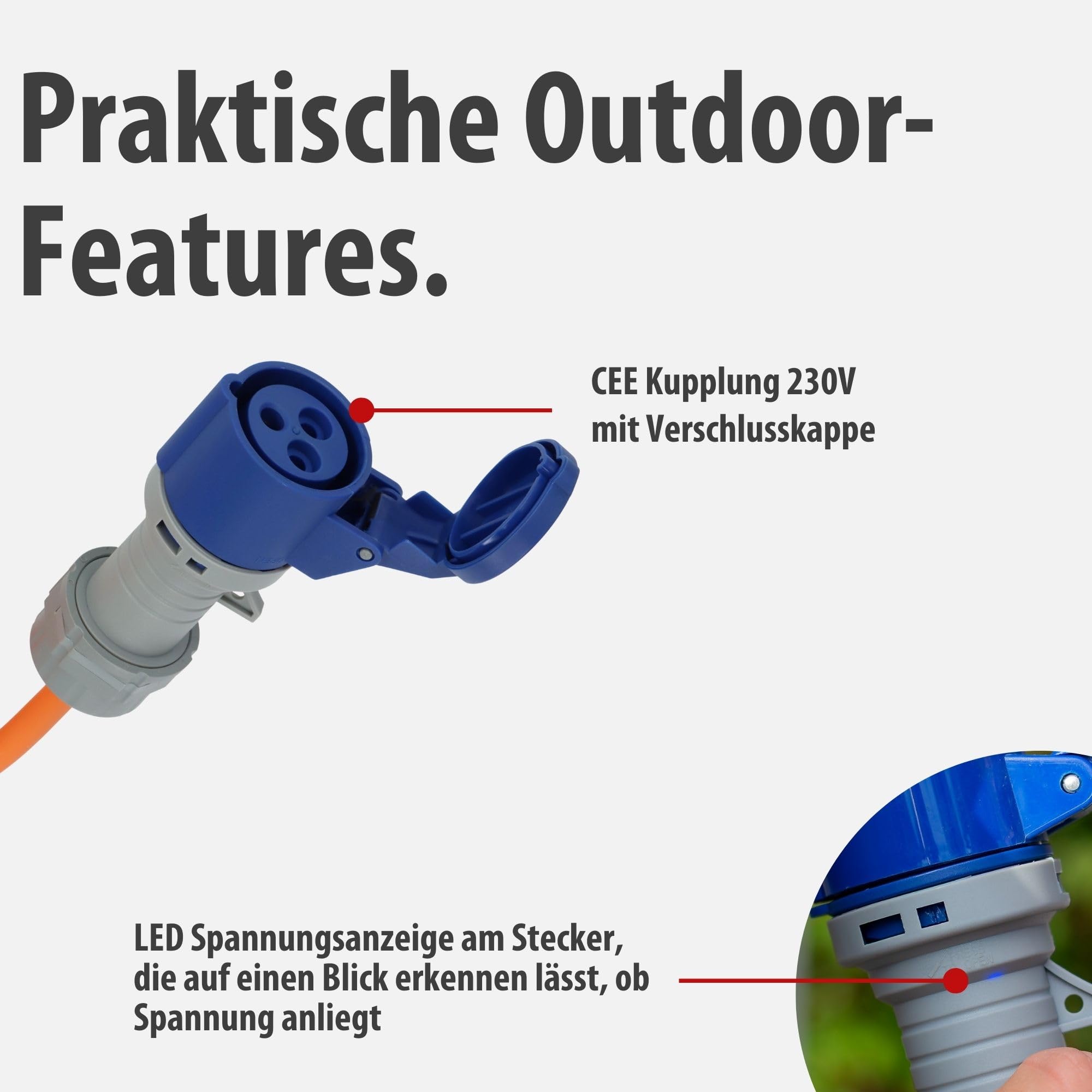 Brennenstuhl CEE 230V Camping-Verlängerungskabel 25m LED Spannungsanzeige H07RN-F 3G2,5 IP44