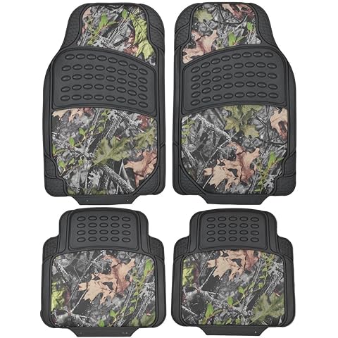 BDK Camouflage 4 Piece All Weather Waterproof Rubber Car Floor Mats - Fit Most Car Truck SUV, Trimmable, Heavy Duty - MT-684-CM