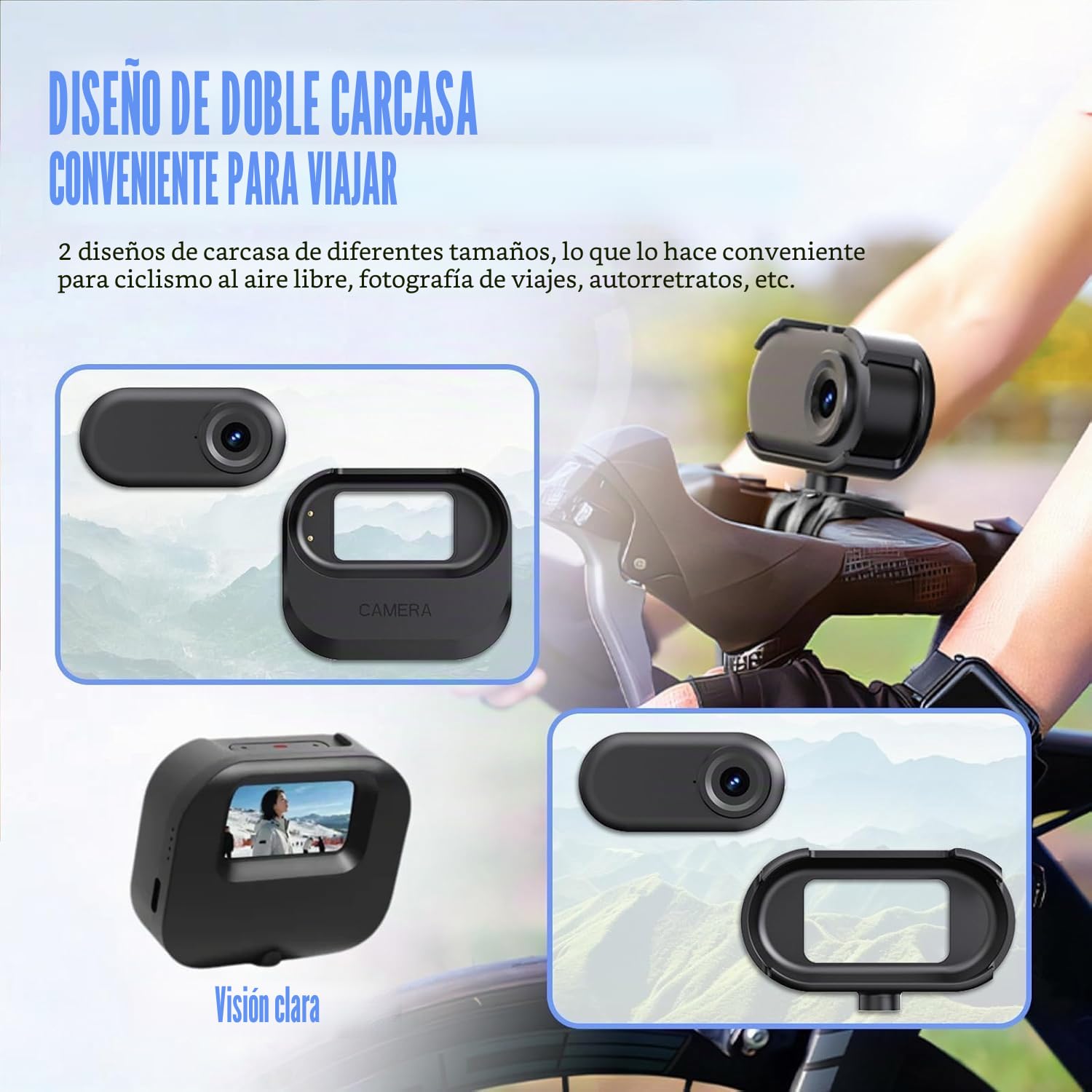 Mini Camara Acción 360 Cámara Deportiva WiFi Bodycam Cámara Casco Moto Magnética 1080P Camera Corporal Buceo Impermeable CAM Vlog POV para Deportes Actividades al Aire Libre Negro