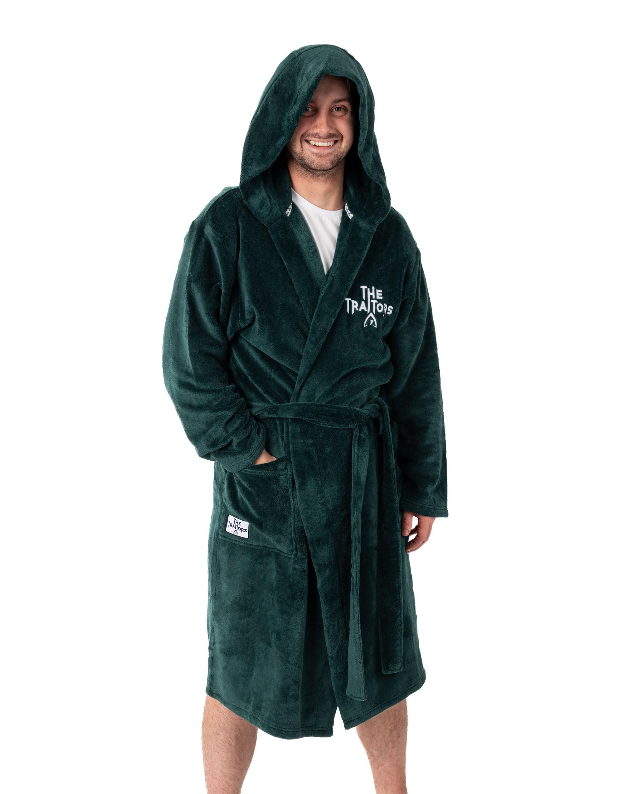 B&Q -  The Traitors Unisex Green Logo Hooded Bathrobe (Medium)