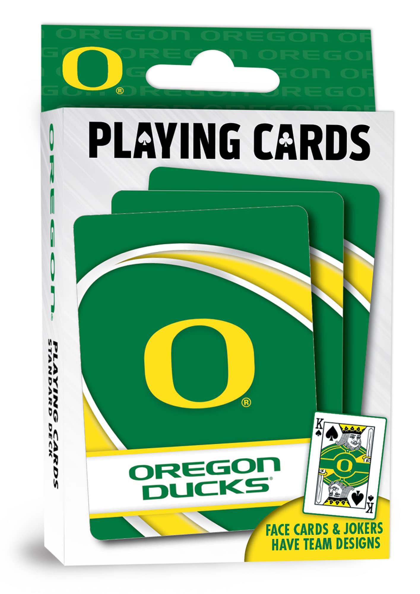 Masterpieces Oregon Ducks Playing Cards - Official NCAA Licensed 54 Card Deck, Standard Size Poker Cards, Custom Oregon Ducks Face Card Designs,