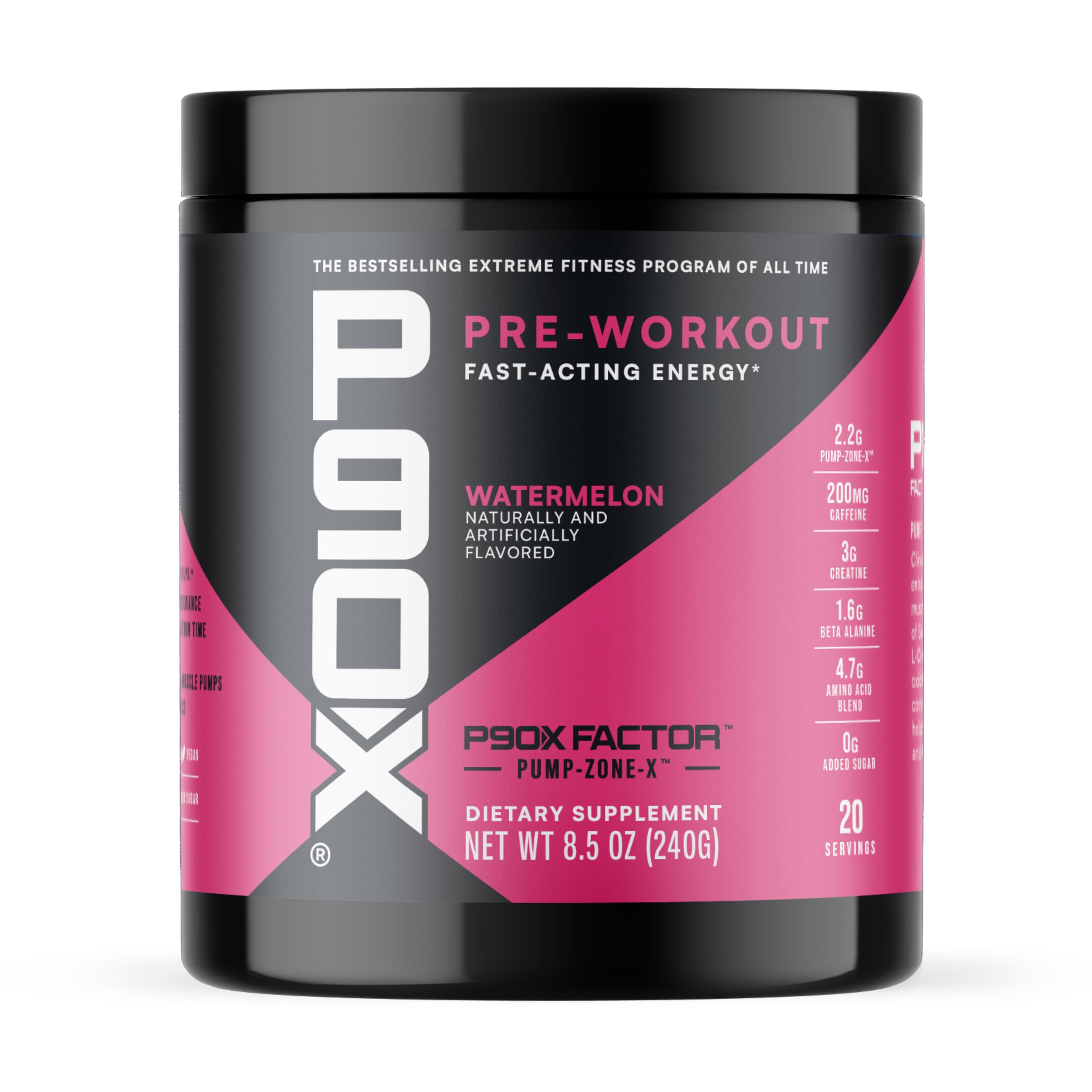 BODi Pré-treino em pó com cafeína 200 mg e creatina 3 g – 20 porções – melancia