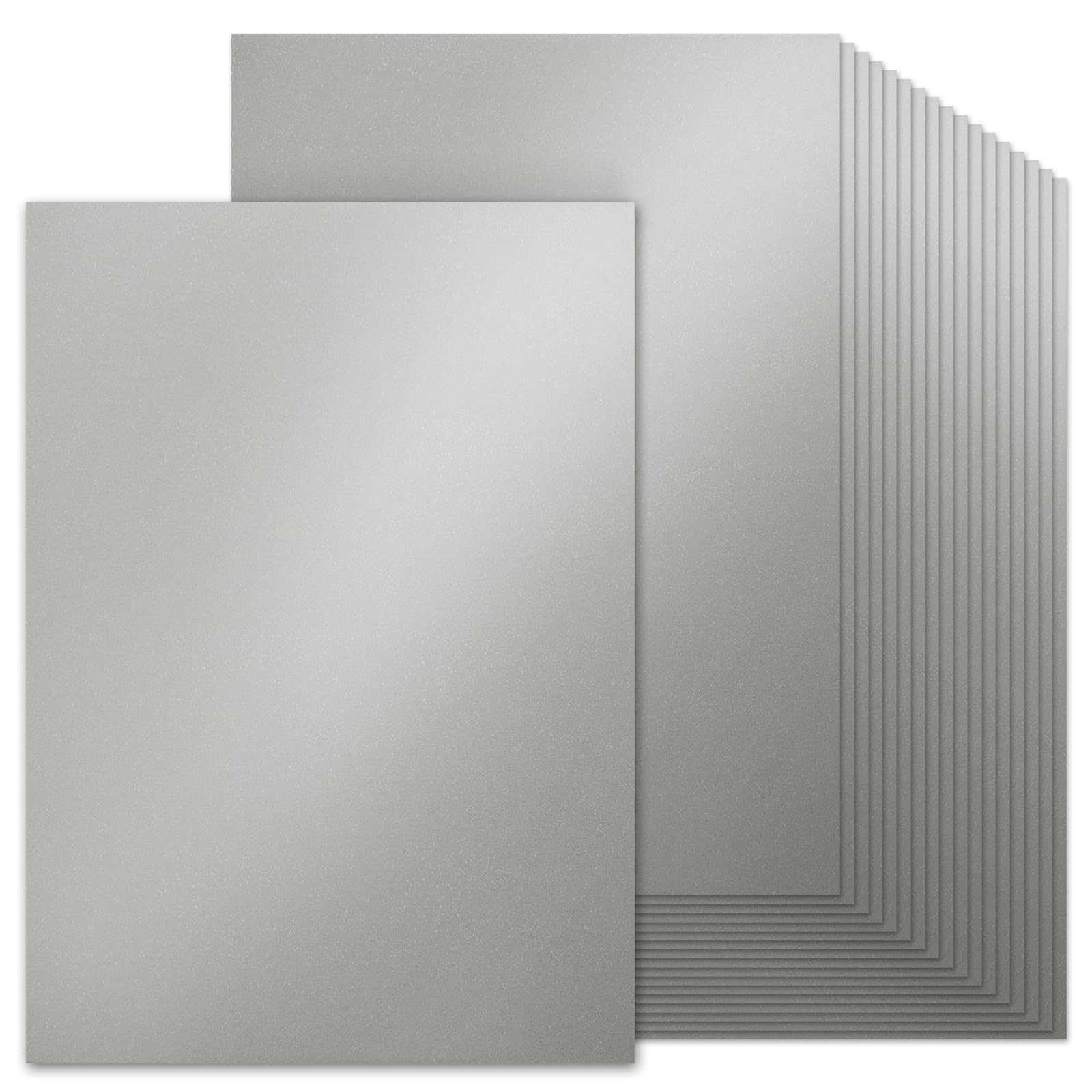 60 Sheets A4 Silver Pearlescent Card Double Sided, 200gsm Silver Shimmer Card Stock Paper for Card Making, Scrapbook, Invitations and Greeting Cards