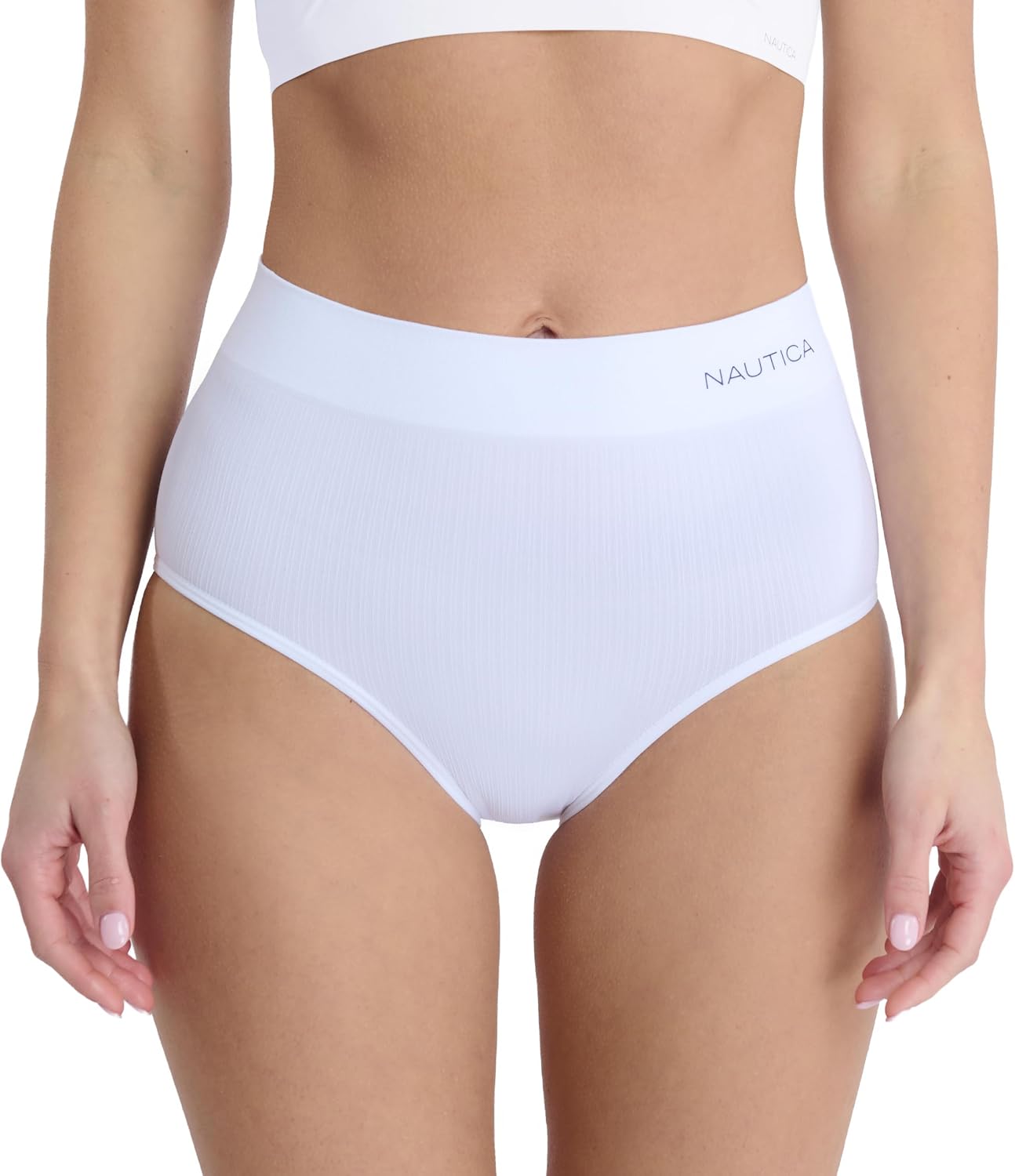 Nautica Women's Seamless Ribbed Knit Brief Underwear Set, 5-Pack