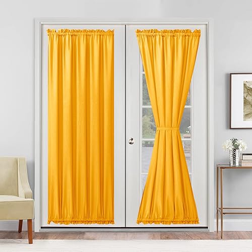 Miniatura 199 de Hiasan Cortinas para ventana de puerta delantera, bolsillo para barra, cortina de privacidad semitransparente para puerta francesa, 1 panel