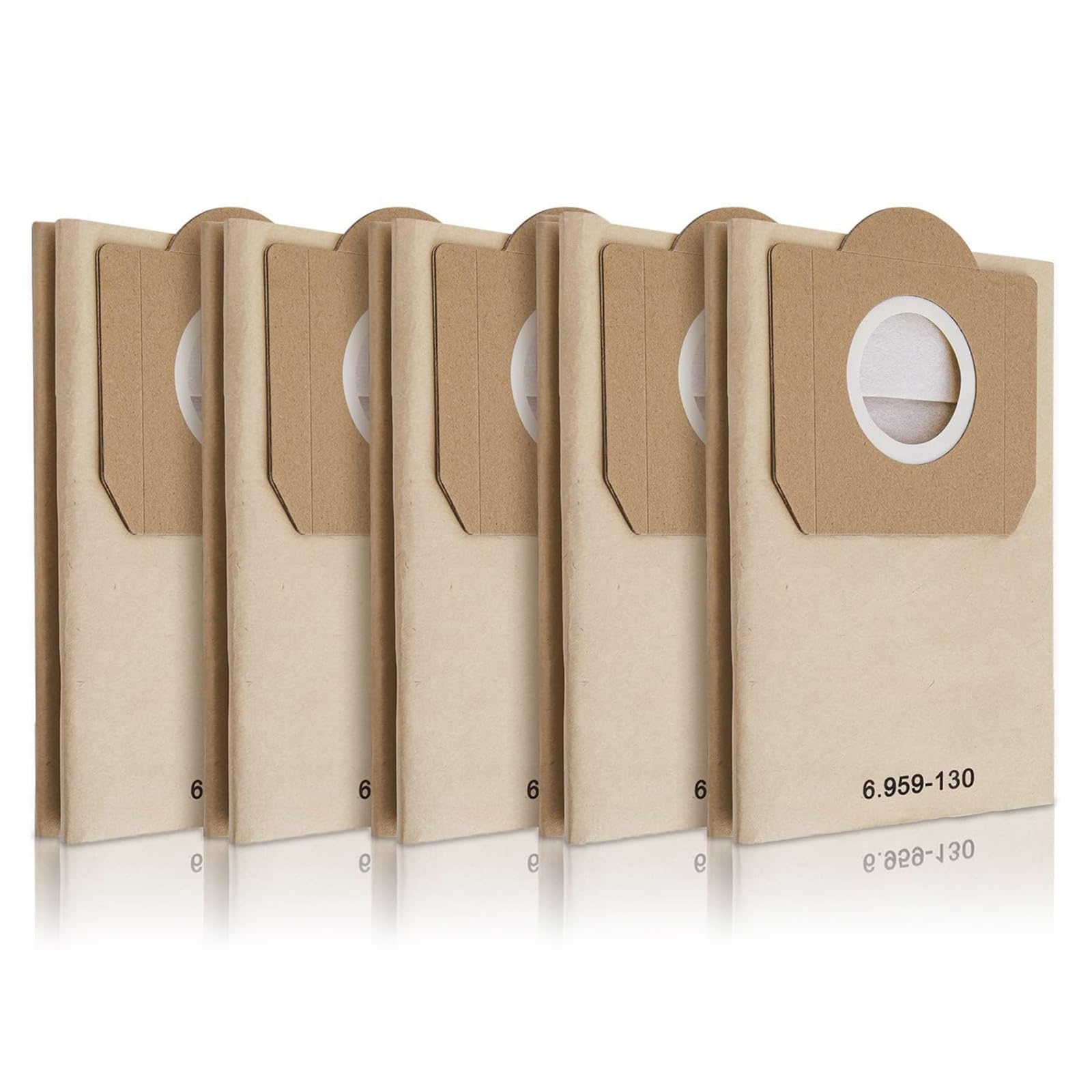 5 Stück Papierfilterbeutel für Kärcher 6.959-130.0, WD3 Staubsaugerbeutel Papier Filtertüten Beutel für WD3 1629 MV3 Premium A2201/2604/2251/2554/2504/2204 Filterbeutel Paperbags Staubsaugertüten