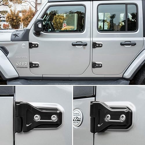 Vista 3 de Cubierta de bisagra de puerta, accesorios exteriores, decoración para Jeep Wrangler JL JLU Sport Sahara Freedom Rubicon Unlimited y Gladiator JT 2