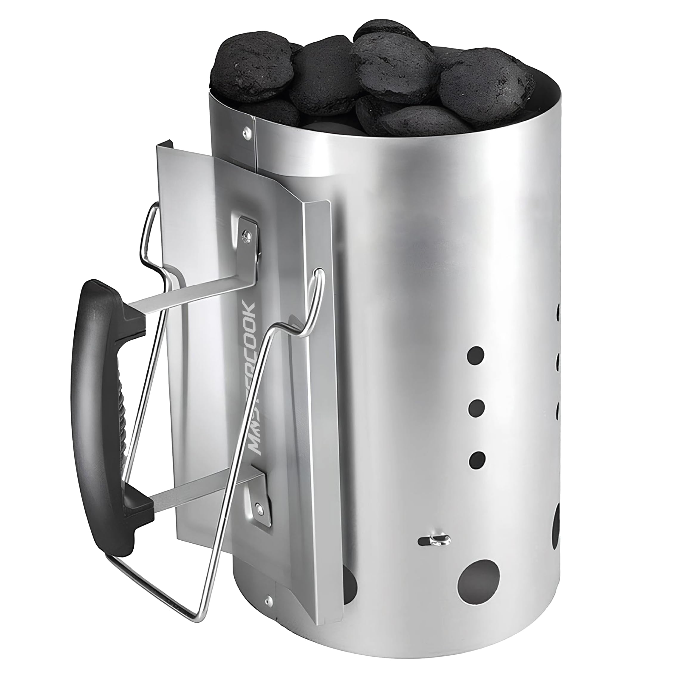 Brigros MasterCook Cheminère Barbecue Aluminium Allume Charbon Bois 19 cm 30 cm 1,5 kg