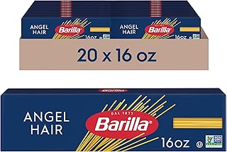 Barilla Angel Hair Pasta, 16 oz. Box (Pack of 20) - Non-GMO, Made with Durum Wheat Semolina - Kosher Certified