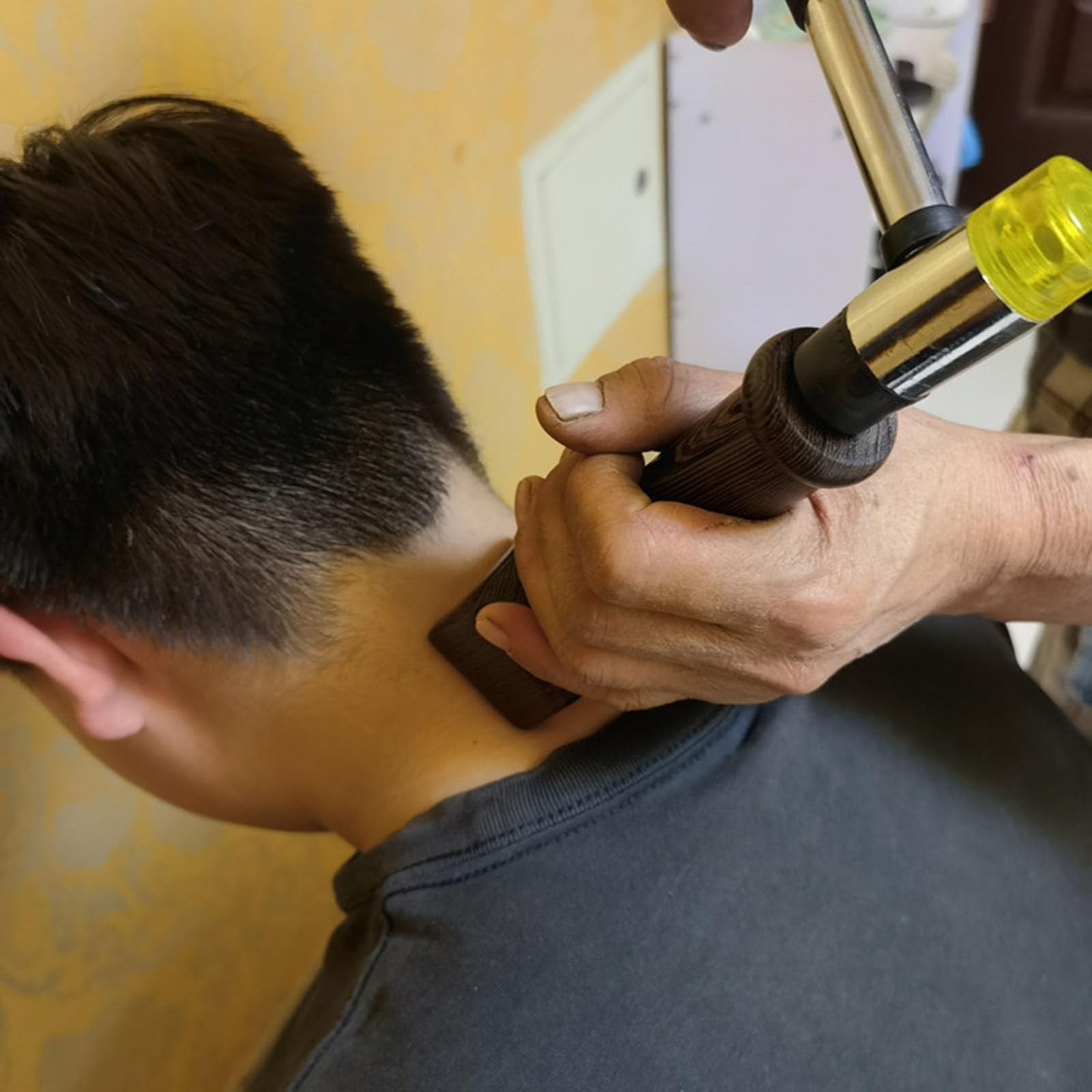 NICHOY Młotek do masażu, reset akwizycji, narzędzia do regulacji chiropraktyki, młotek i dłuto, masażer klinowy drewniane narzędzie terapia tkanek głębokich, narzędzia Tok Sen (A)