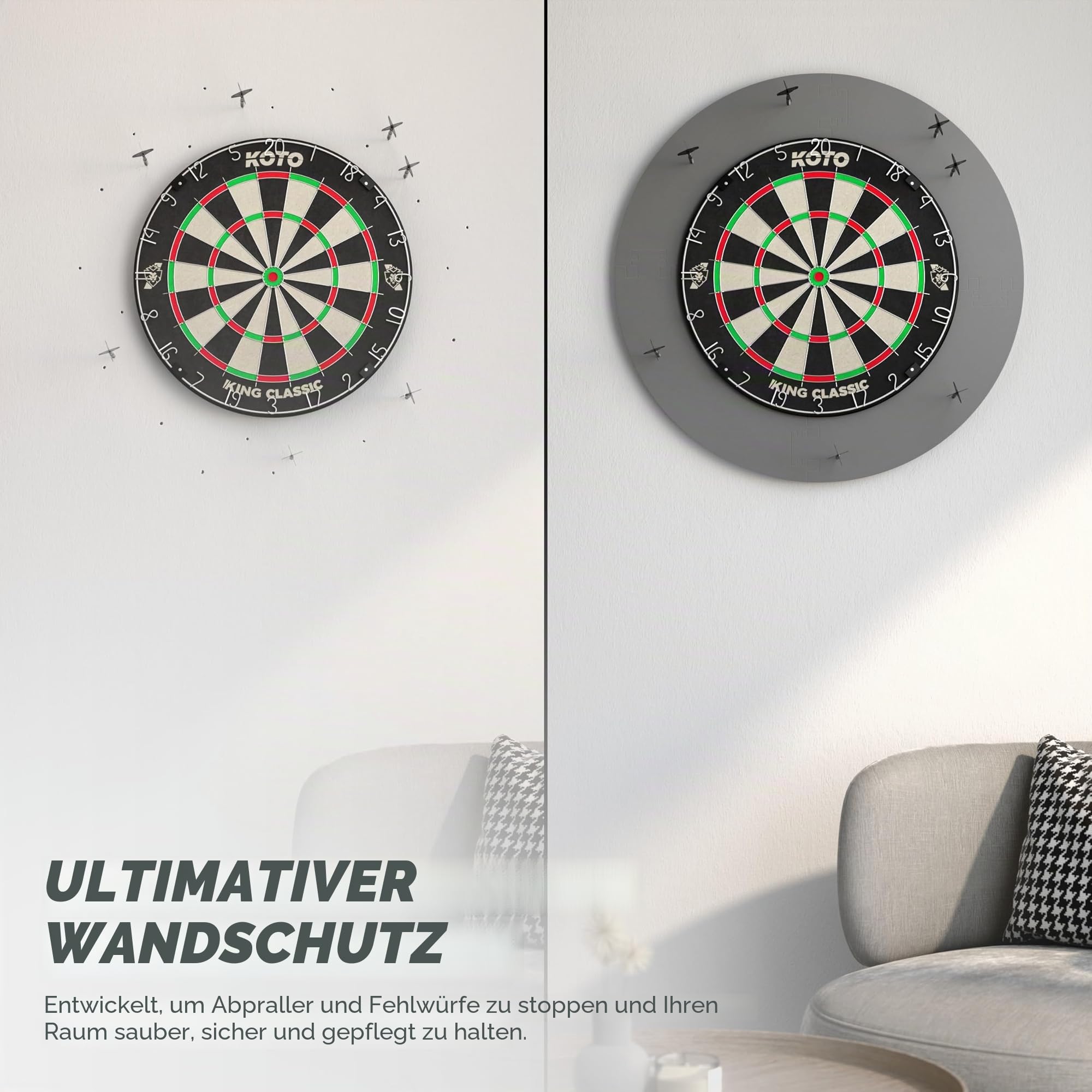 KOTO - 4pcs. Dart Surround, langlebige Dart wandschutz, verhindert Schäden, Eva