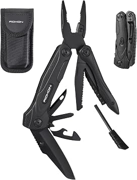 Roxon CM1349 SPARK Multitool Plier, 14-in-1 Multitools Folding Plier, Multipurpose Outdoor Survival Portable Multi Tool Set