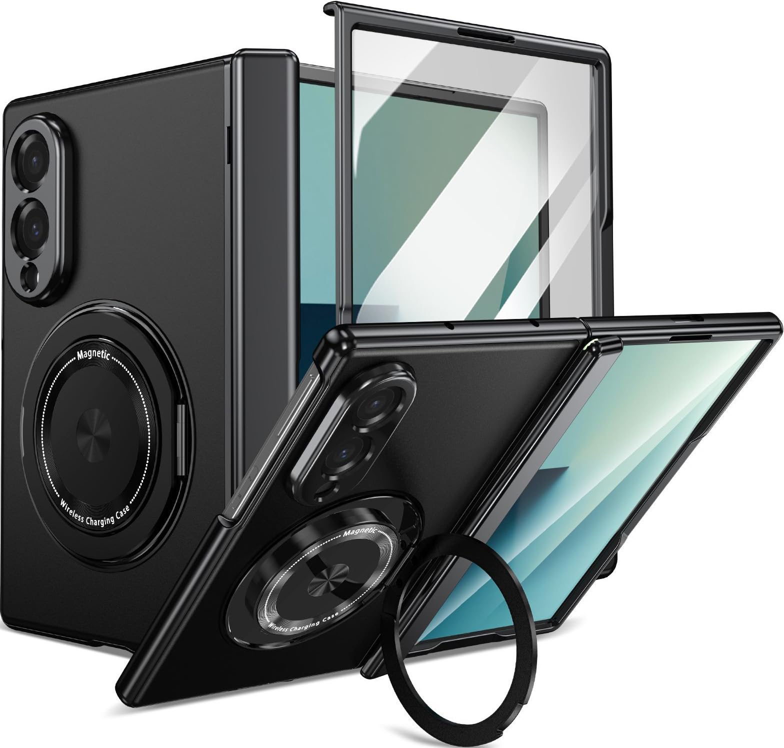 Coque de Téléphone Portable en Métal pour Samsung Galaxy Z Fold8. Galaxy Z Fold 8 Étui pour Téléphone Portable à Écran Pliant. Housse à Charnière. Support Magnétique Rotatif, Case