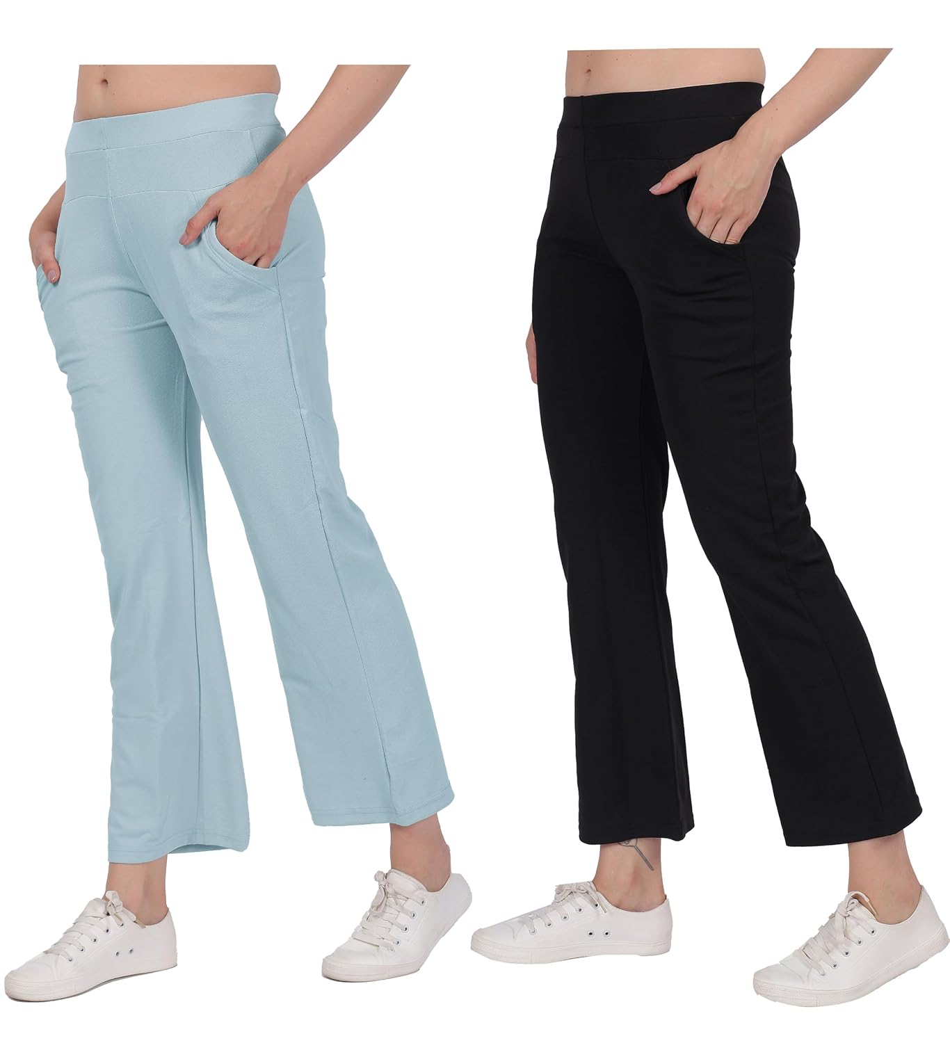 STARLATH Girls Pants and Trousers for Kids Girls, Multicolor Soft Lycra Stretchable Trackpants for Sports Activity Combo (...