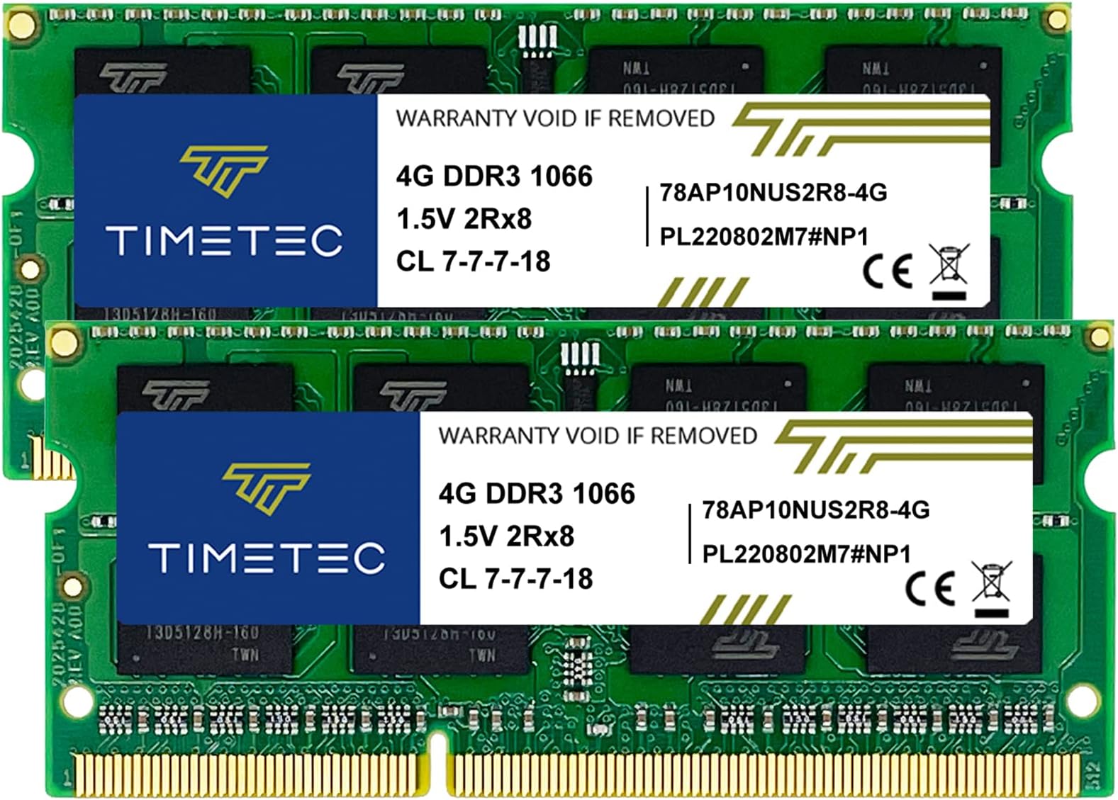 Kit RAM DDR3 SODIMM 8Go (2x4Go) 1066MHz PC3-8500S - Pour Ordinateur Portable