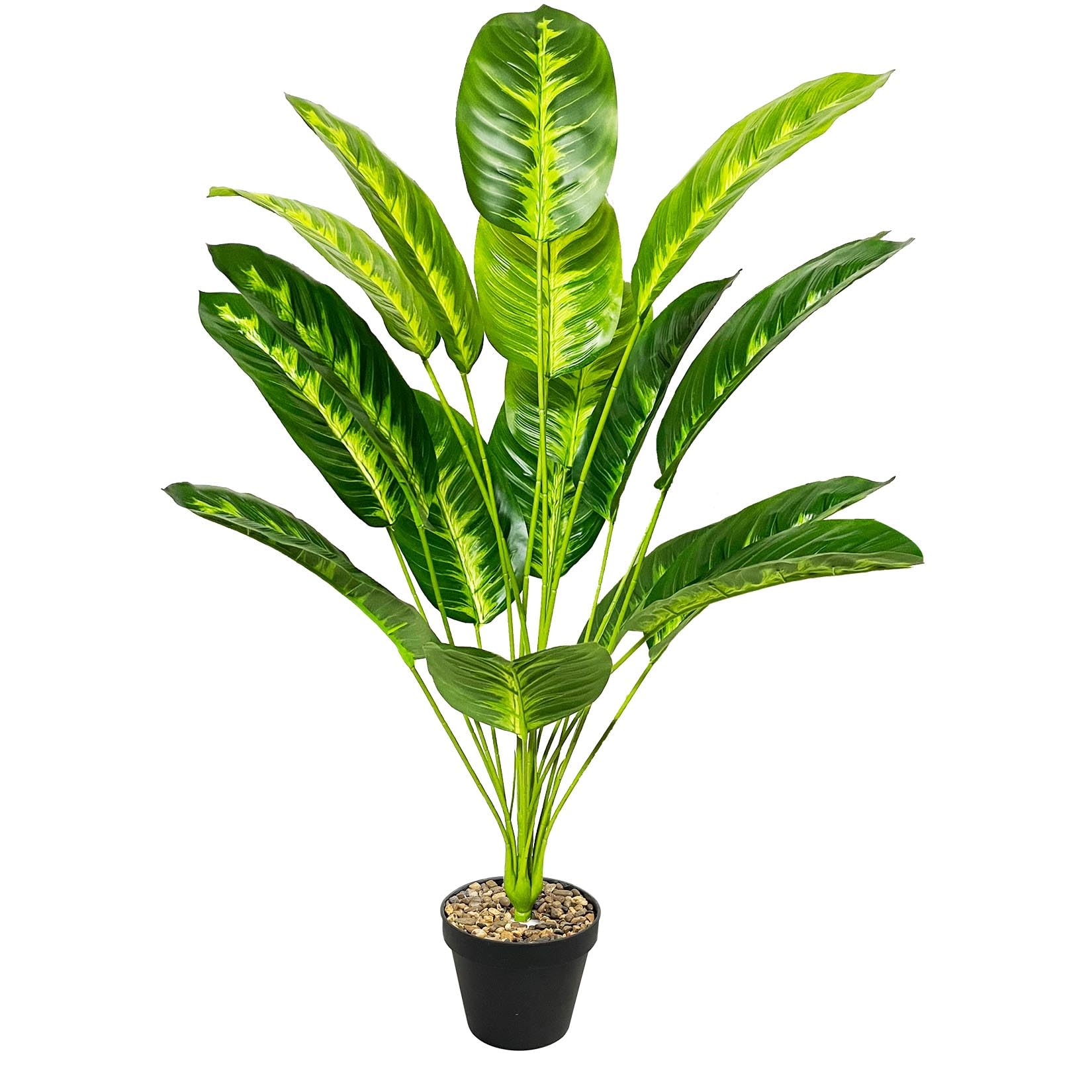 Grande Plantas Artificiales Decorativas Tropic Árbol Artificial para Interior Exterior Hogar Baño Oficina Jardín Boda Realista Planta Falsa Decoración Leaves (80cm Ave del Paraíso Amarilla)