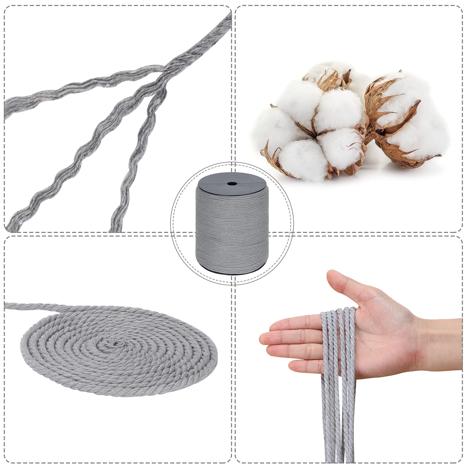 Cordon Torsadé En Coton Naturel à 2 Brins Pour Macramé – Cordon Artisanal En Coton Beige Pour Macramé, Suspension De Plantes, Jouets Pour Animaux De Compagnie, Sac, 200 M