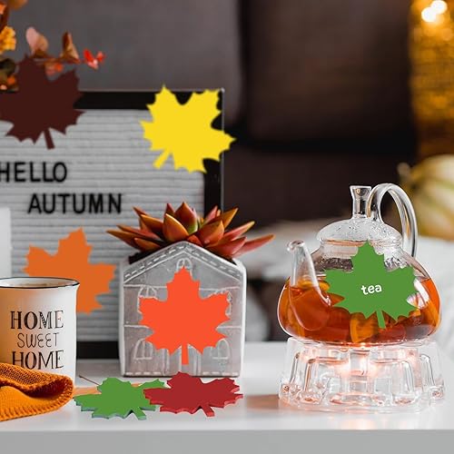 Miniatura 4 de Glenmal 540 hojas de hojas de otoño, notas adhesivas de otoño, hojas de arce, autoadhesivas, lindas y coloridas hojas de arce, bloc de notas para