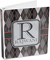 Vista 4 de Carpeta personalizada de 3 anillas moderna y elegante con rombos - 1 pulgada