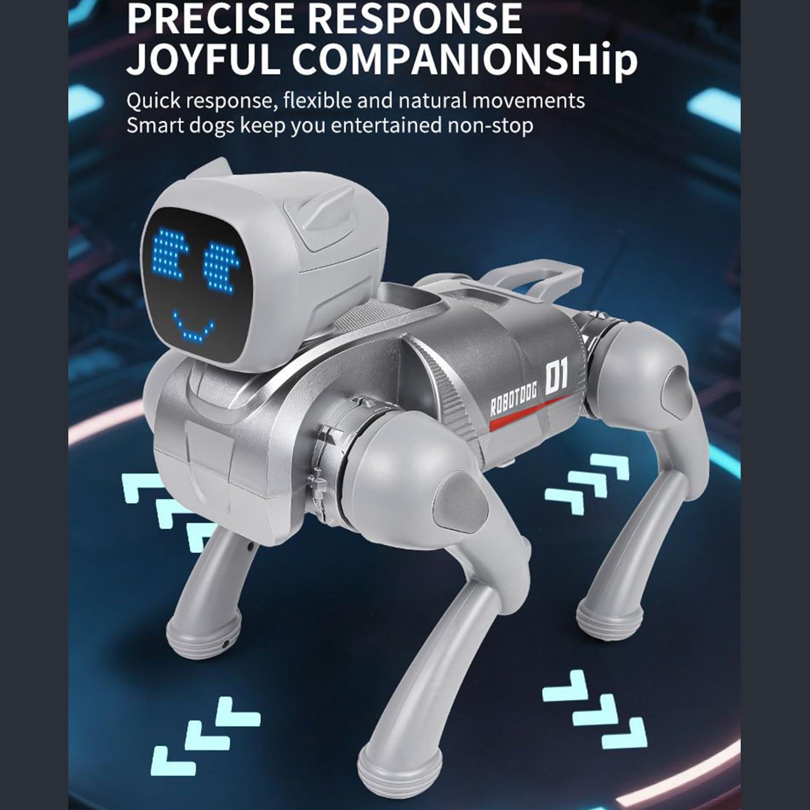 Perro Robot Inteligente Control Remoto App Control Voz Interactiva | Acciones IA Mascota Inteligente Con Sonido Niños Jóvenes Hogar Viaje Parque Jardín Interior Clase Preescolar Cumpleaños