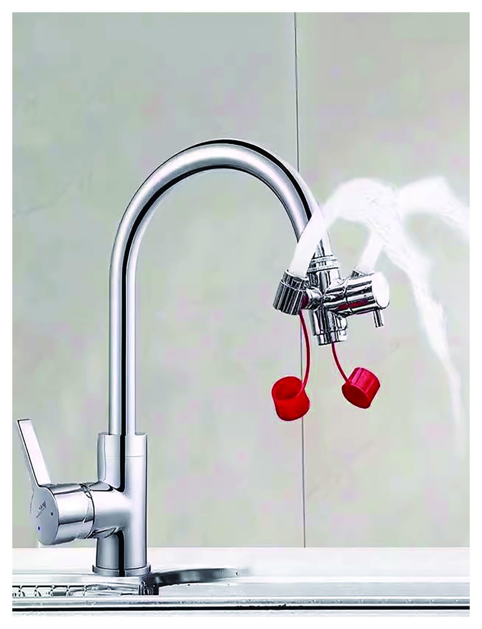 Generisch Augendusche mit Doppelfunktion und Wasserhahn, Notfall-Augenduschenstationen mit Wasserhahnanschluss für Waschbecken, Augenspüleinheit mit Augenspüllösung für die Erste Hilfe (Farbe 6)