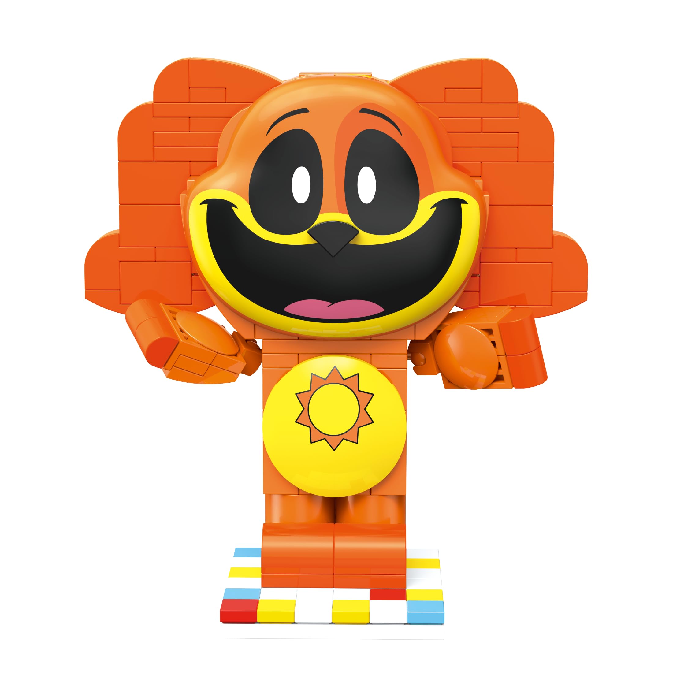 Brickcraft Poppy Playtime Dogday Smiling Critters - Set da costruzione da 170 pezzi di cane arancione con medaglione del sole, giocattoli da collezione indie horror da costruzione, regalo per ragazzi