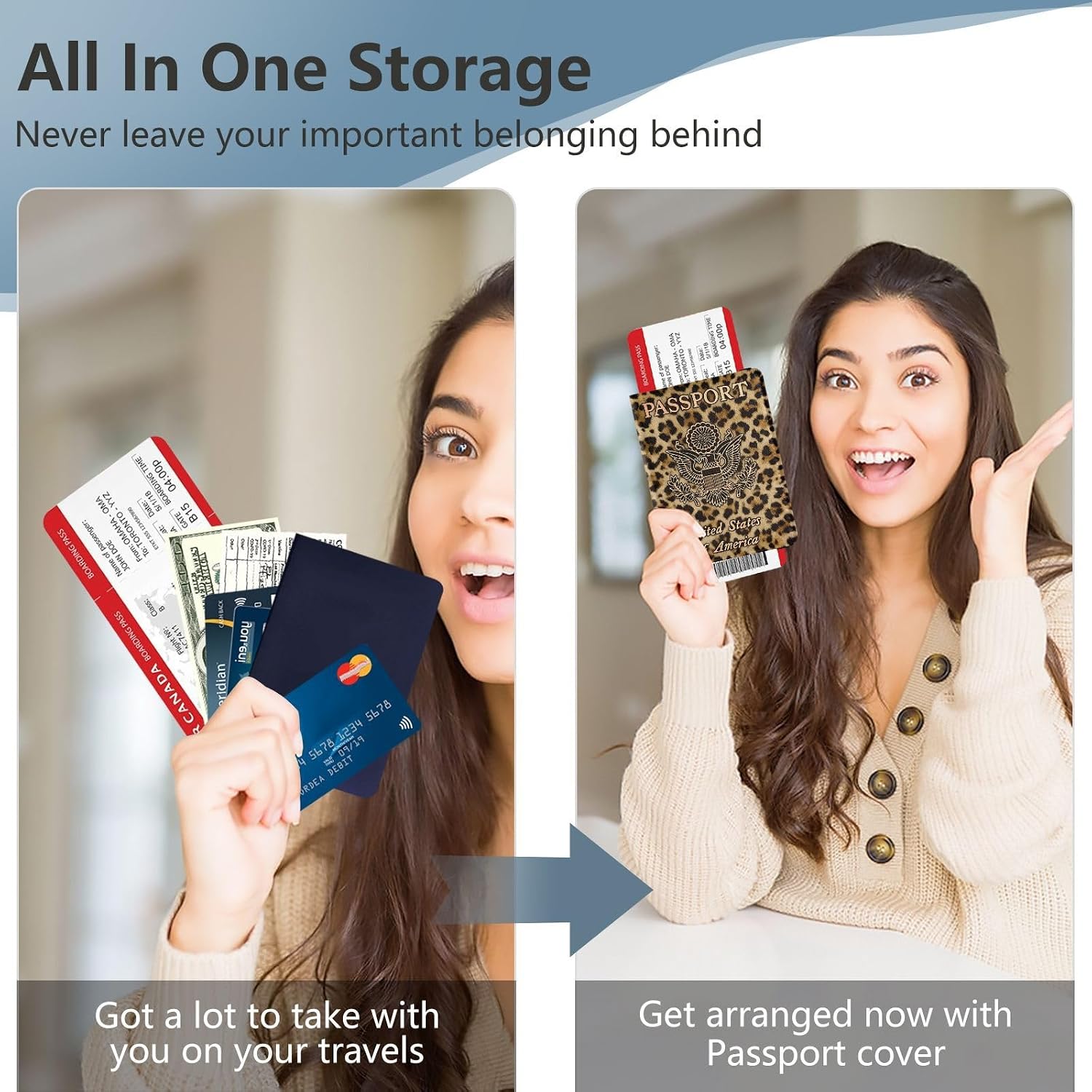 ALAZA Passport Holder, USA Leopard Passport Cover Travel Wallet with Credit Card Slots Rfid Wallet Waterproof Documents Organizer Women Men