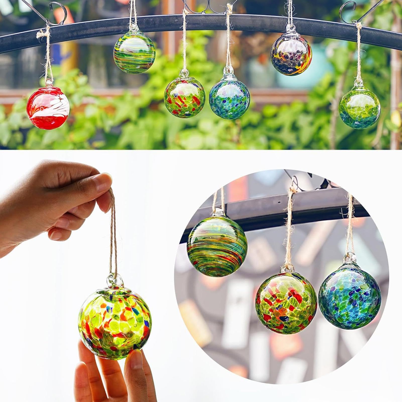 Amazon.co.jp: 吹きガラスボール | 吊り下げ可能な吹きガラスボール