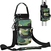 Vista 46 de Bolsa para botella de agua Nuovoware, soporte para botella de agua de 25oz/40oz/64oz, correa de mano ajustable, 2 bolsillos de neopreno, accesorios