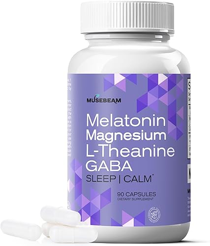 Glicinato de magnesio 275 mg melatonina 5 mg L-teanina 200 mg GABA 100 mg cápsulas - Suplemento de apoyo nocturno para dormir para hombres mujeres -