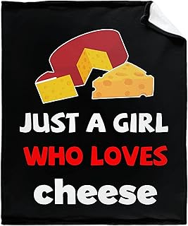 Just A Girl Who Loves Cheese Black Super Soft Flannel Throw Blankets for Bed Sofa Couch Giftsï¼ŒMulti Bedding Fleece Blanket Outdoor Cover for Beach Picnic X-Small 40'x 30'ï¼ˆToddlerï¼‰ Pet