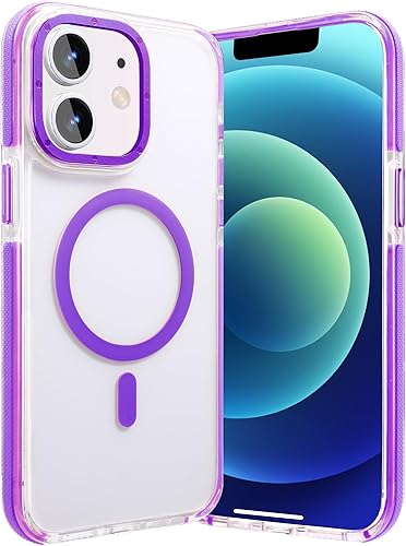 Miniatura 9 de Funda magnética para iPhone 15 Pro, probada contra caídas de grado militar compatible con MagSafe Funda protectora delgada, no amarillenta, funda