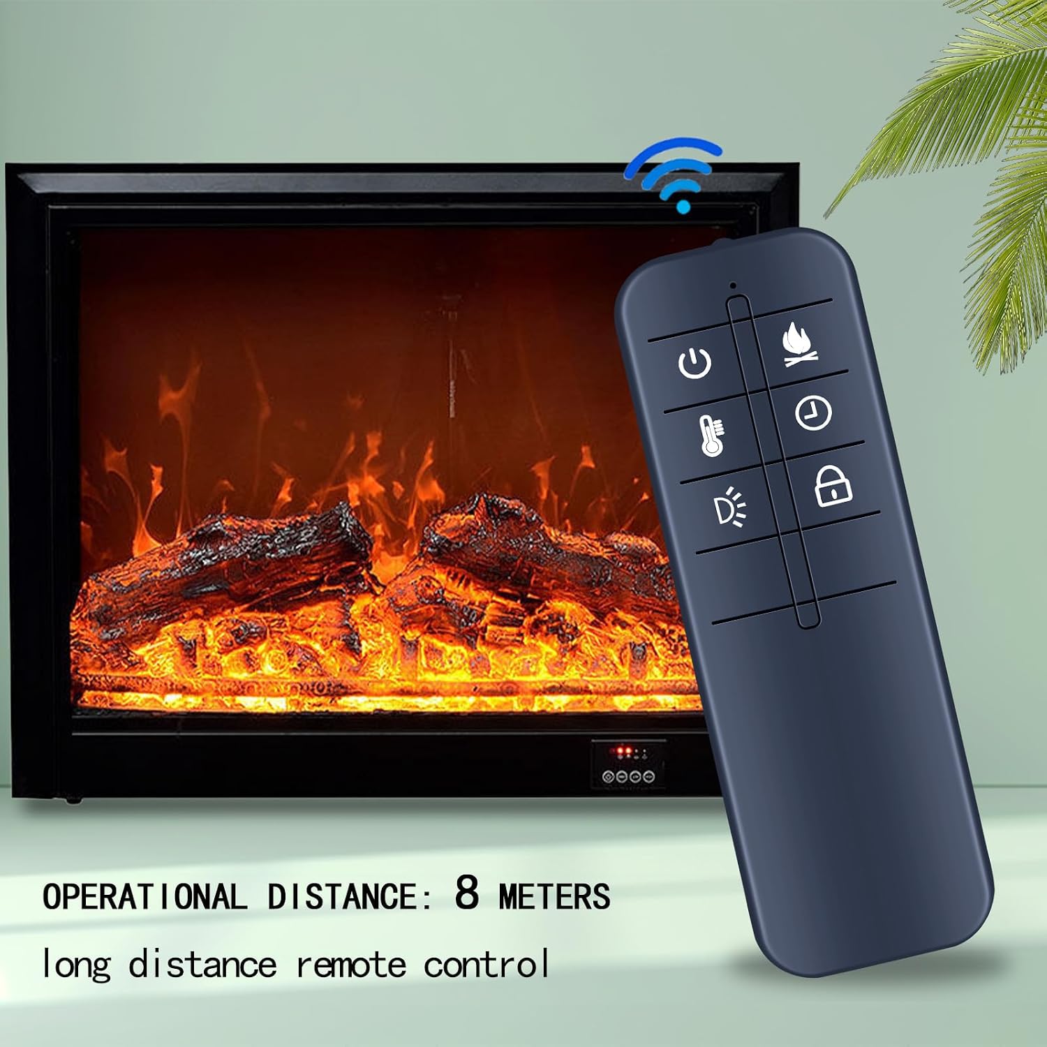 Replacement Remote Control Compatible with Febo Flame Electric Fireplace Heater ZHS-36-A 15IN-36-095 F15-C-029-088