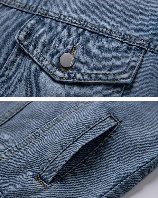 Mens Street Style Denim Jacket Coats Casual Trendy Spring Fall Jackets Outerwear for Men